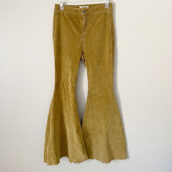 Free People Pants - Free People Size 28 Brown Corduroy Flare Pants Super Wide Leg